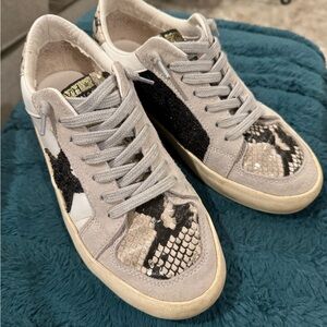 Women’s Vintage Havana Black and Tan  Snake-print and Glitter Casual Shoes